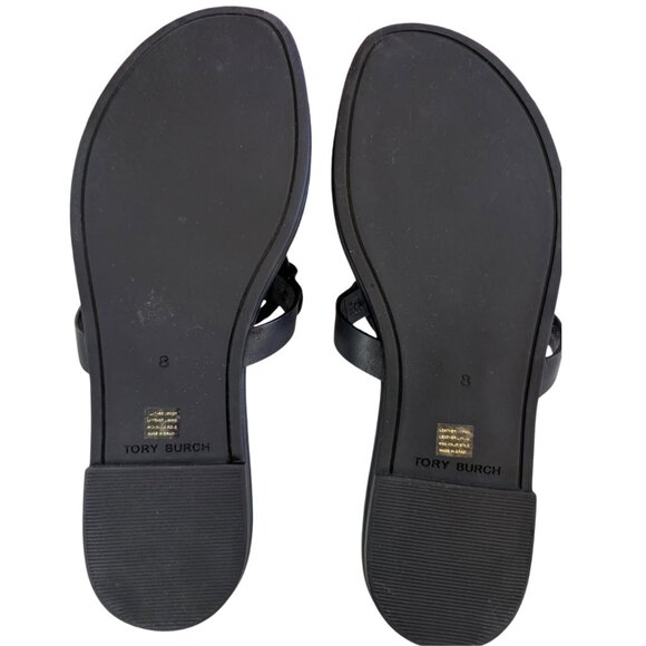 TORY BURCH Metal Miller Leather Sandals Perfect Navy Size 8 - Picture 7 of 15